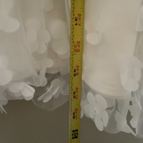NEW! White Floral dress New York and company featured brand, Lena, 3D flowers. - Picture 12 of 13